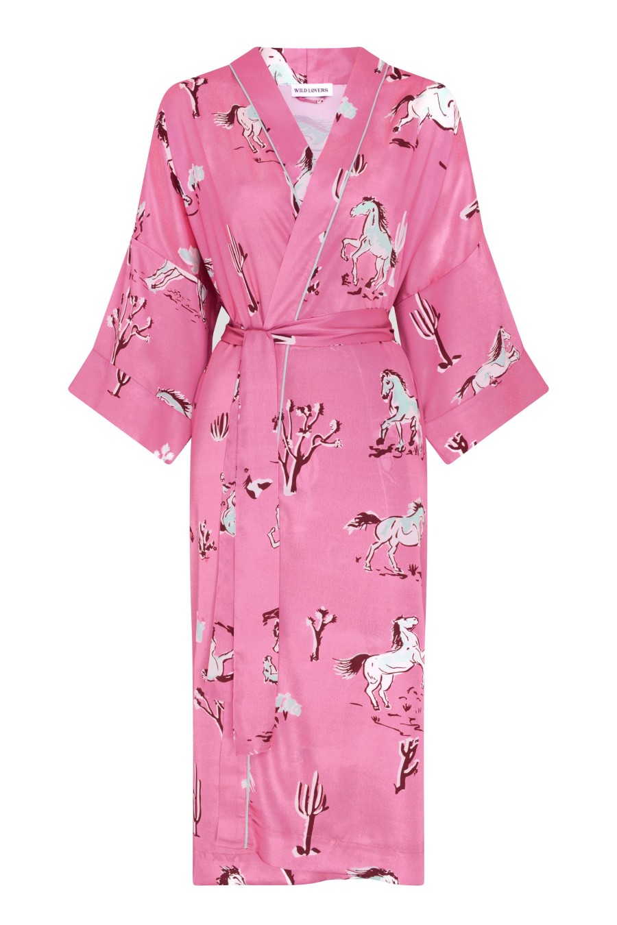 Loungewear Wild Lovers | Portia Kimono Pink Horse